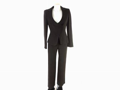 Completo in Lana Nera e Beige, Giorgio Armani