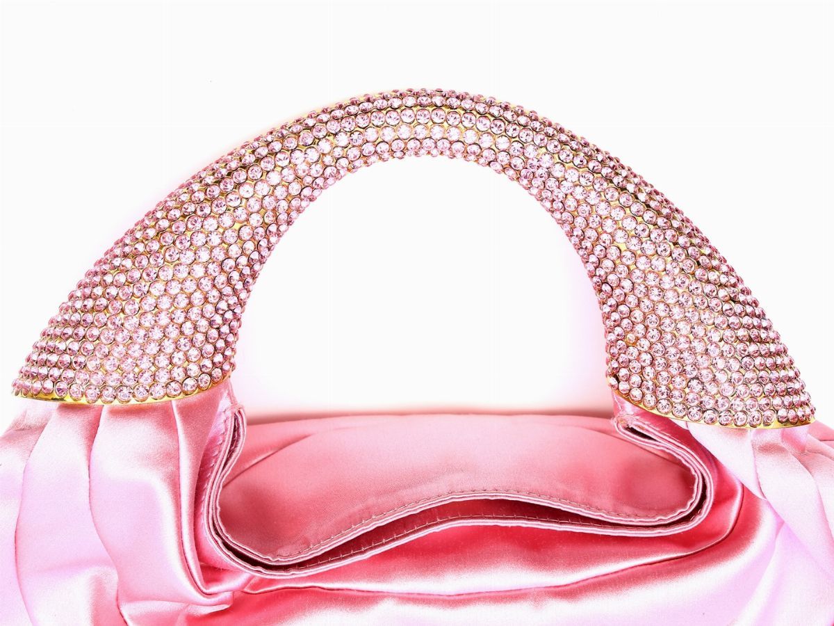 Borsa a Mano in Seta Rosa, Rene Caovilla