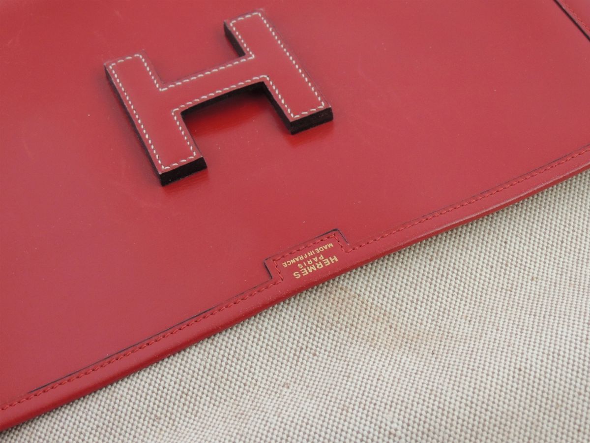Pochette Jige in Pelle Rossa, Hermès