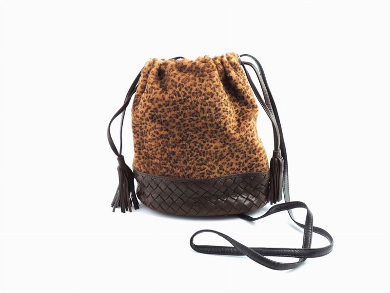 Borsetta a Tracolla in Cavallino e Pelle, Bottega Veneta