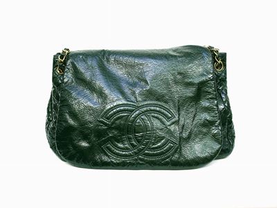 Borsa a Spalla in Pelle Verniciata Verde, Chanel