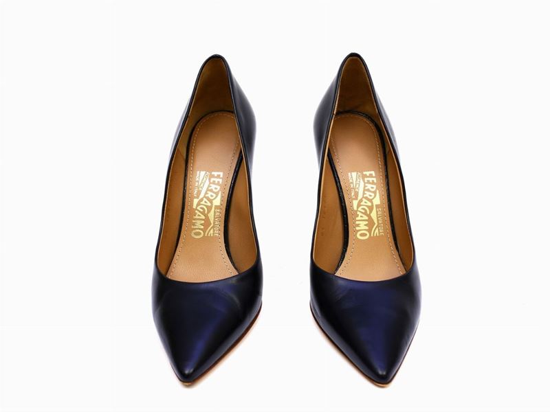 Décolleté in Pelle Nera, Salvatore Ferragamo