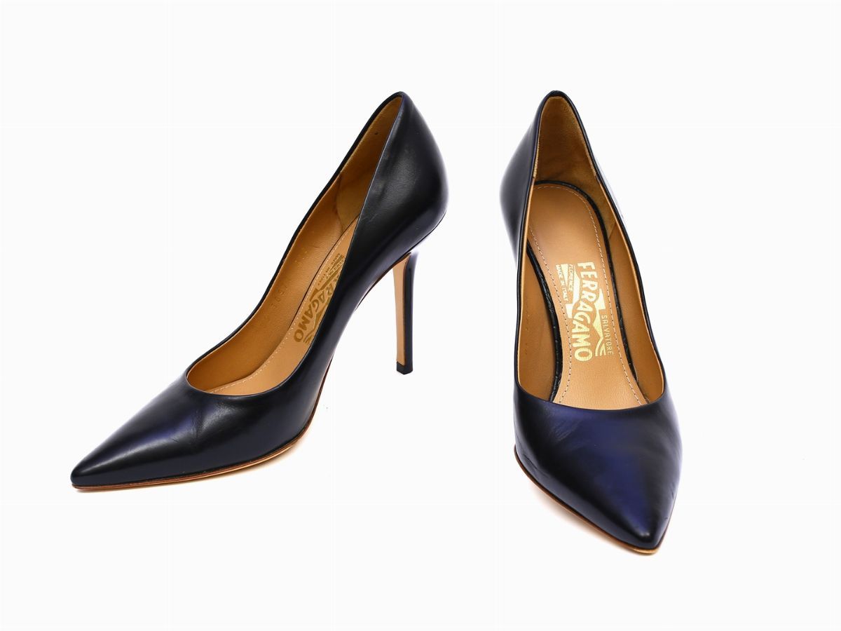 Décolleté in Pelle Nera, Salvatore Ferragamo