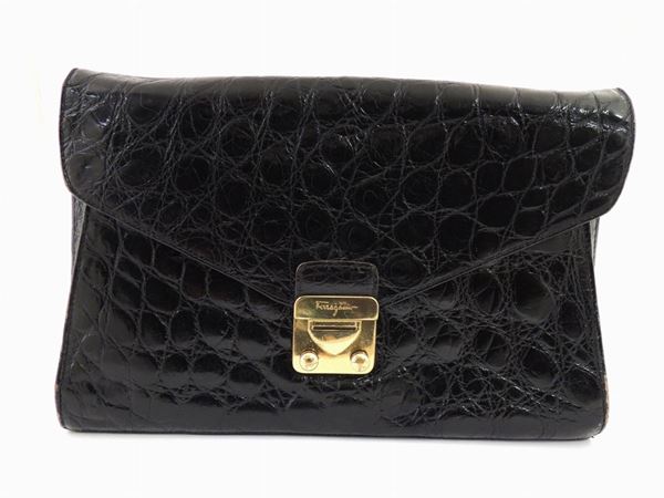 Black leather handbag, Salvatore Ferragamo