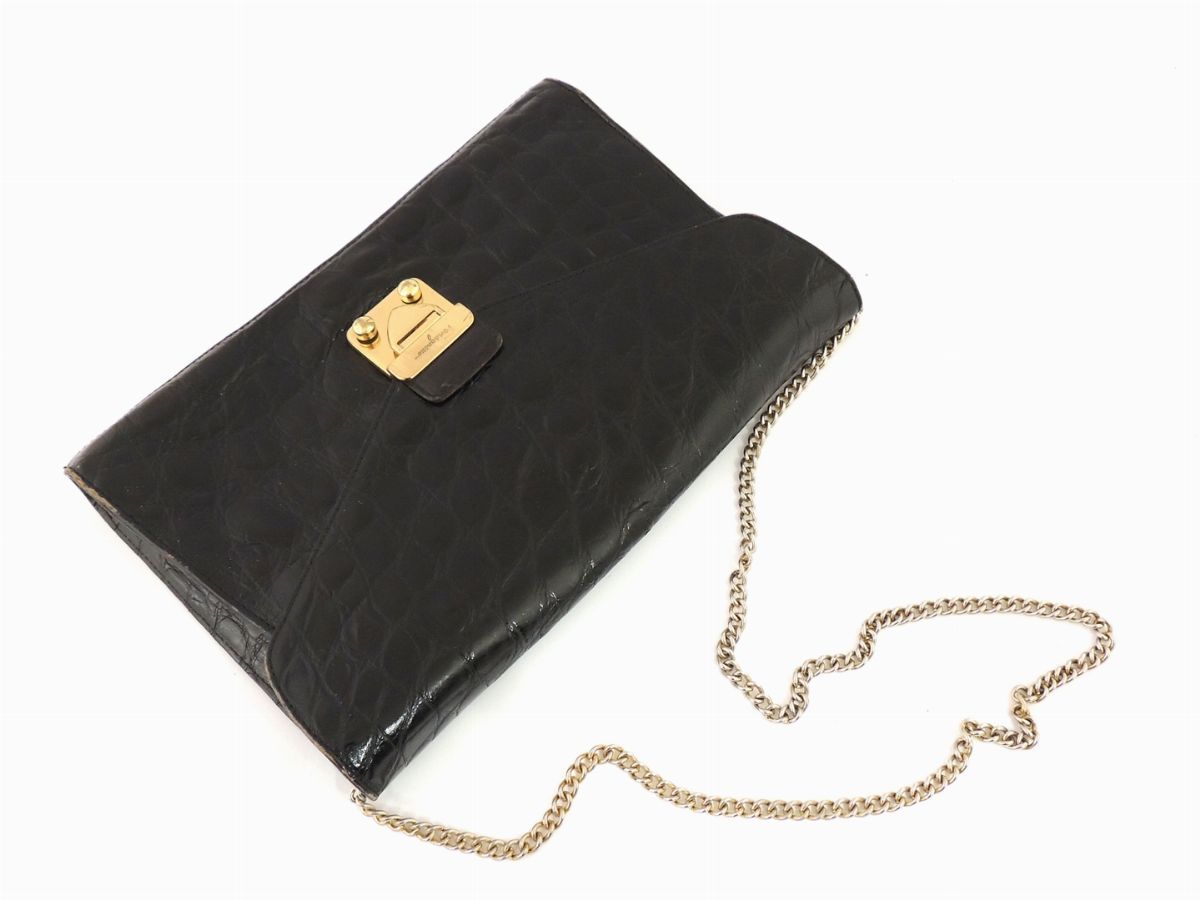 Borsa a Mano in Pelle Nera, Salvatore Ferragamo