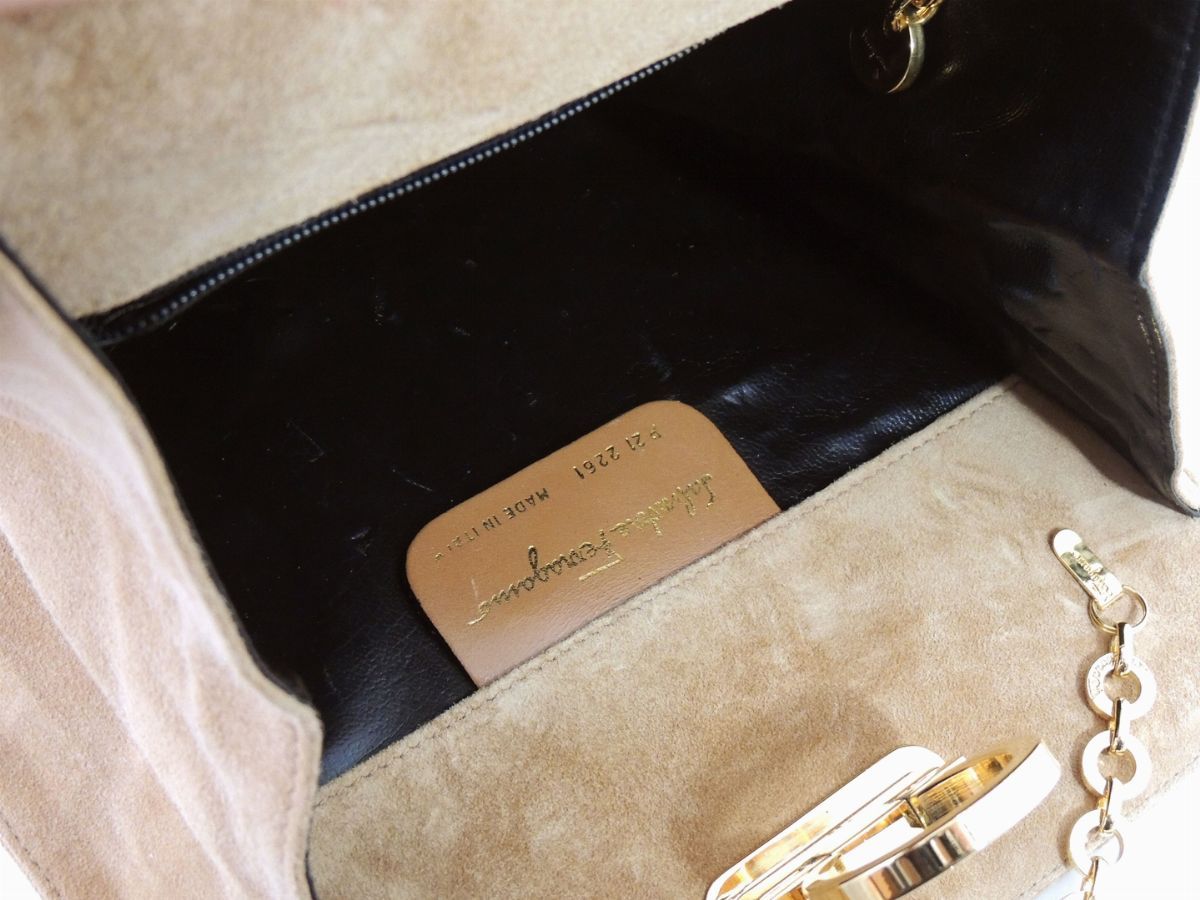 Borsa in Camoscio Beige, Salvatore Ferragamo