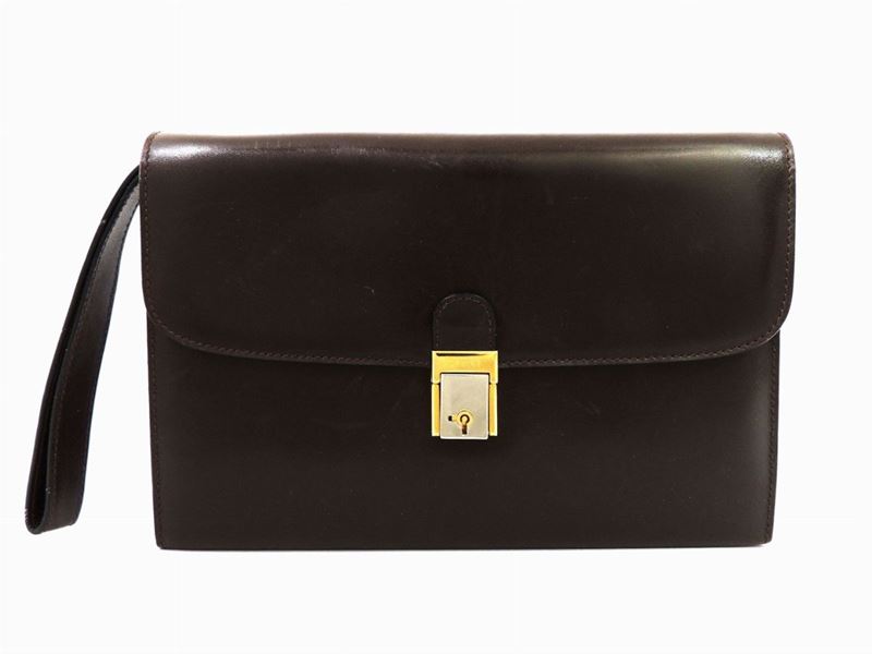 Borsa a Mano in Pelle Marrone, Celine