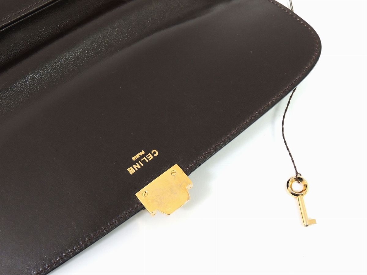 Borsa a Mano in Pelle Marrone, Celine