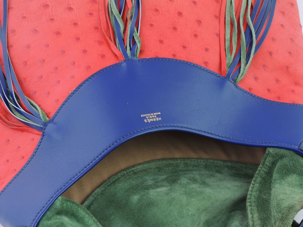 Borsa a Spalla in Pelle di Struzzo e Camoscio, Hermès