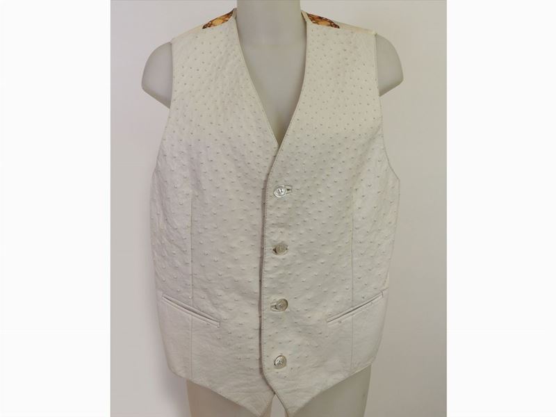 Gilet da Uomo in Pelle di Struzzo, Zilli