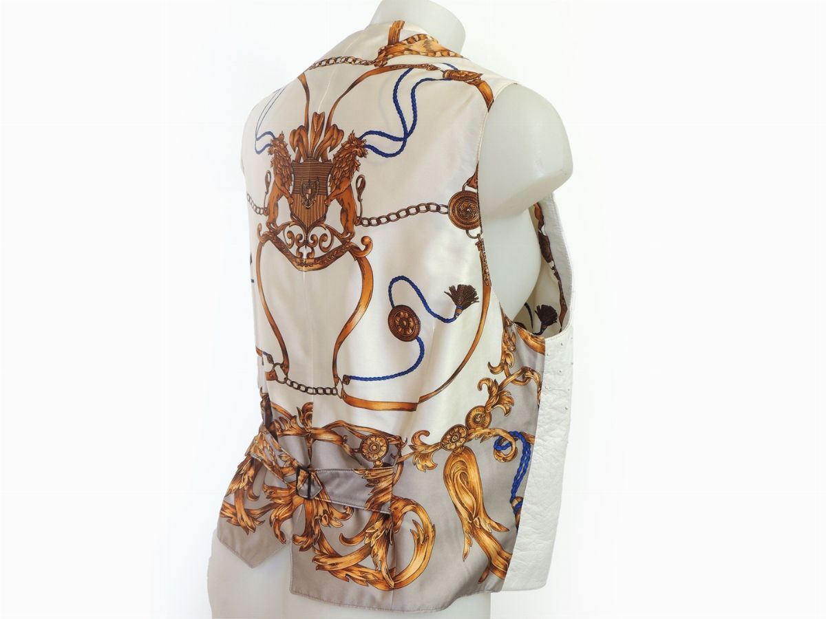 Gilet da Uomo in Pelle di Struzzo, Zilli