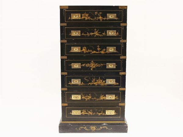 A laquered chinoiserie drawers