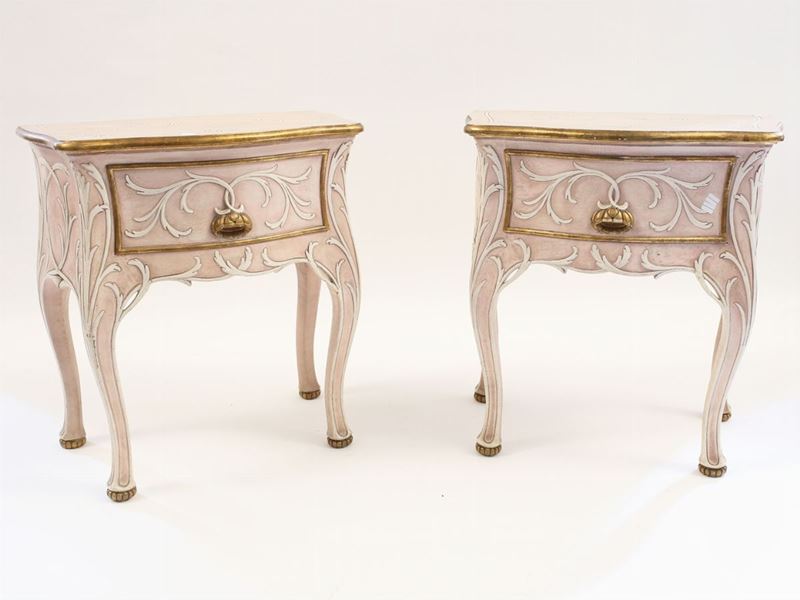 Coppia di Comodini Fantasia in Legno Laccato