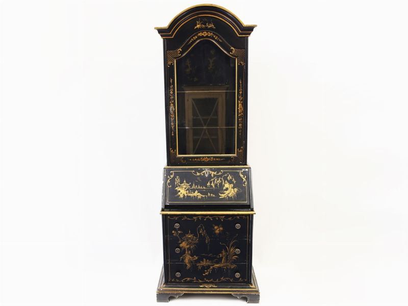 Piccolo Trumeau Laccato a Chinoiserie Dorate