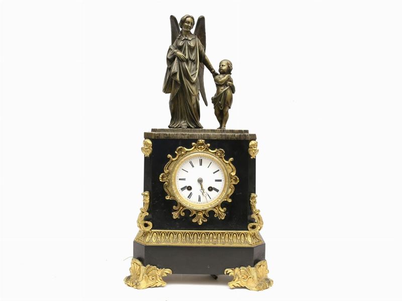 Orologio da Mensola in Marmo Nero del Belgio