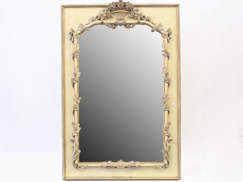 Specchiera in Legno Laccato Color Crema