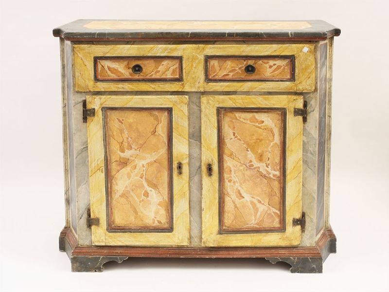 Piccola Credenza in Legno Tenero Dipinto
