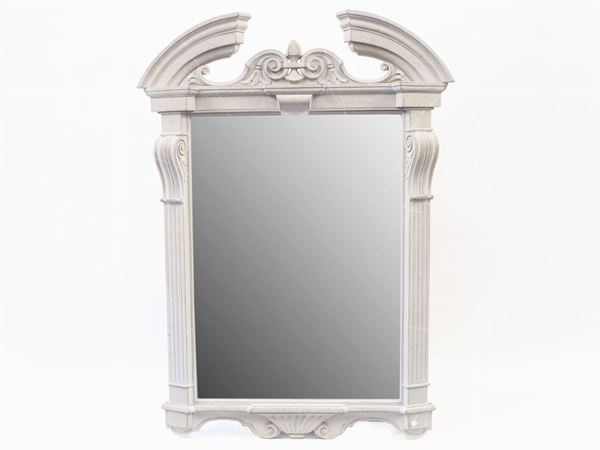 A wooden frame mirror