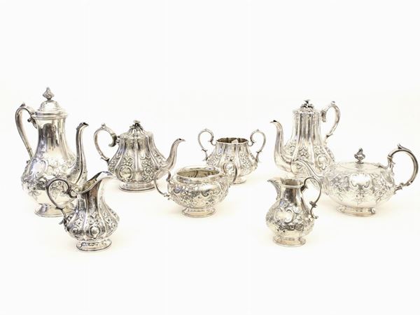 A large silver plated tea and coffee service