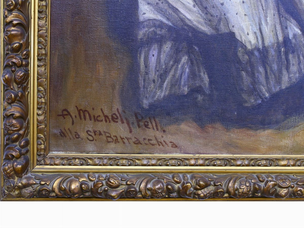 Alberto Micheli Pellegrini - Ritratto di Dama in un Paesaggio