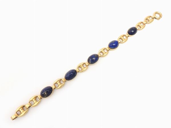 Yellow gold and lapis lazuli bracelet