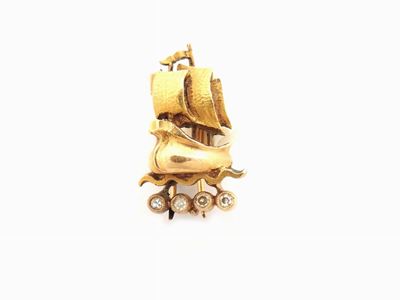 Spilla in Oro Giallo e Diamanti