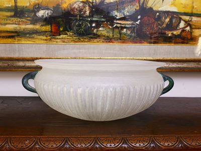 Grande Coppa Centrotavola in Vetro Archeologico