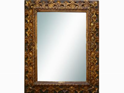Specchiera con Cornice in Legno Intagliato e Dorato