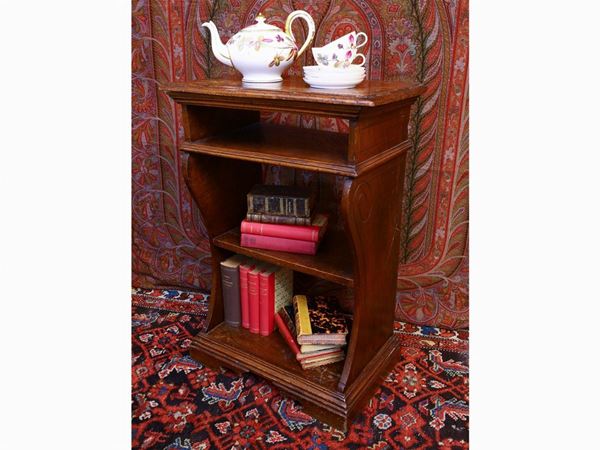 A pair of small walnut library