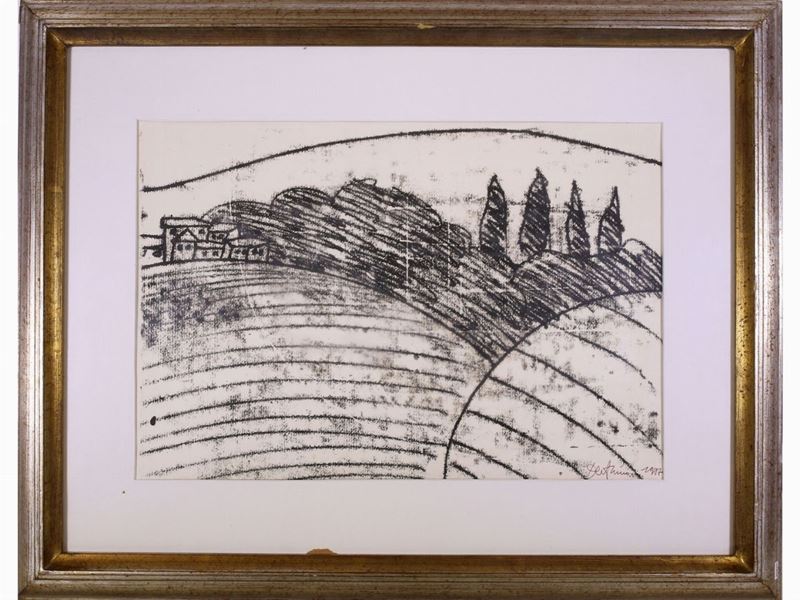 Venturino Venturi - Paesaggio Toscano 1977