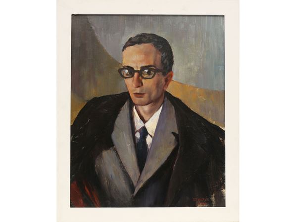 Dyalma Stultus : Male portrait 1970  ((1901-1977))  - Auction The florentine house of the soprano Marcella Tassi - Maison Bibelot - Casa d'Aste Firenze - Milano
