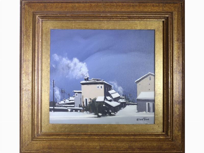 Enotrio Pugliese - Paesaggio Notturno Innevato