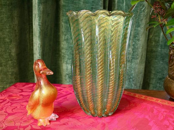 A lot of blown glass items, one by Seguso