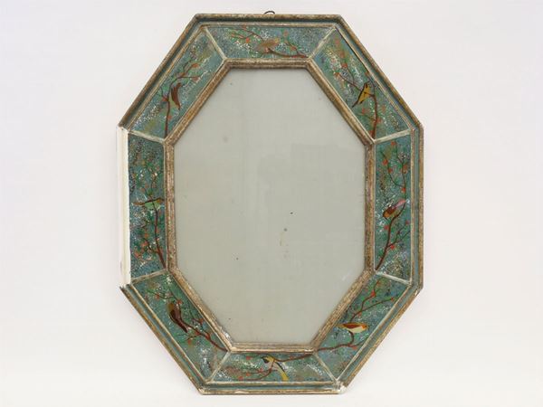 An exagonal wooden and glass frame  - Auction Antiquities, Interior Decorations and Vintage  from the Panarello Gallery in Taormina - Maison Bibelot - Casa d'Aste Firenze - Milano