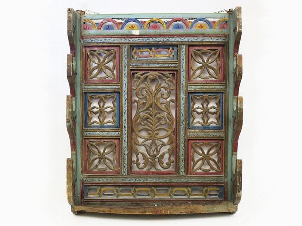A wooden wall sticks rack  - Auction Antiquities, Interior Decorations and Vintage  from the Panarello Gallery in Taormina - Maison Bibelot - Casa d'Aste Firenze - Milano