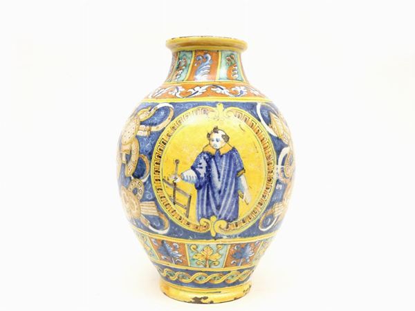 A large ceramic vase