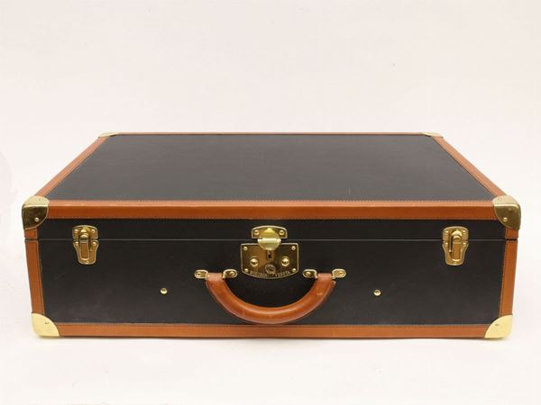 Leather and canvas suitcase, Bottega Veneta