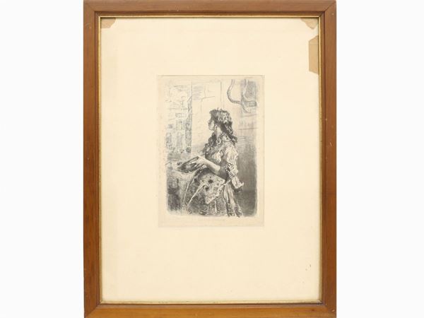 Mos&#232; Bianchi : Pescivendola veneziana  ((1840-1904))  - Asta Arte moderna e contemporanea - Maison Bibelot - Casa d'Aste Firenze - Milano
