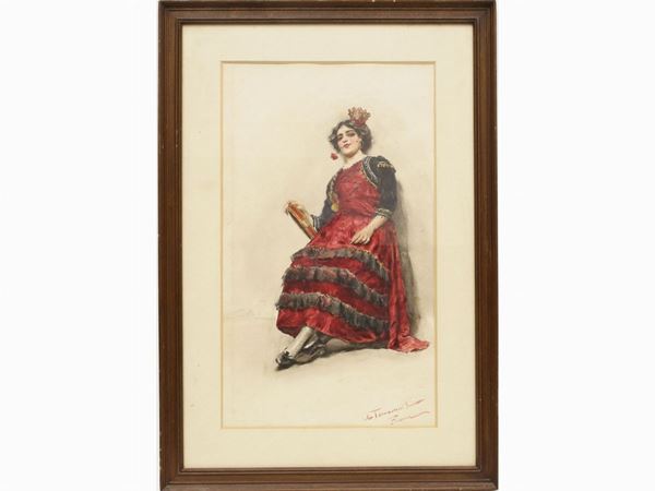 Arnaldo Tamburini : Carmen  ((1843-1908))  - Auction Modern and Contemporary Art - Maison Bibelot - Casa d'Aste Firenze - Milano