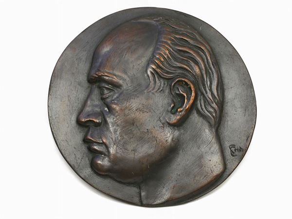 A portrait of Benito Mussolini