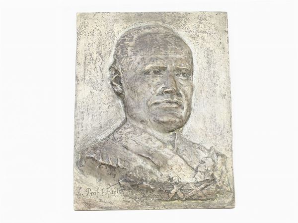 A portrait of Benito Mussolini
