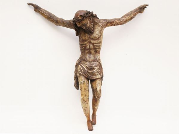 A carved wooden Christ