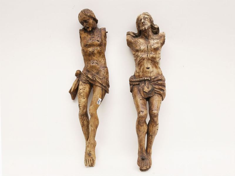 Due Sculture Lignee Raffiguratni Cristo