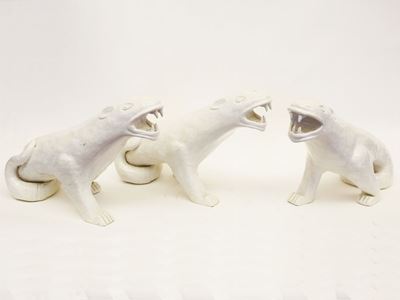 Serie di Tre Grandi Figure Zoomorfe in Ceramica