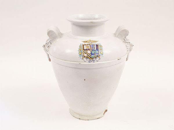 A large ceramic vase