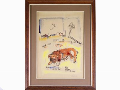 Paesaggio con Cane e Pesce