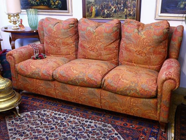 An upholstered three seater sofa  - Auction The florentine house of the soprano Marcella Tassi - Maison Bibelot - Casa d'Aste Firenze - Milano