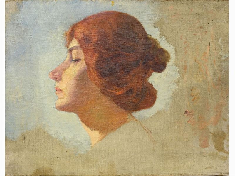 Eugenio Cecconi Attribuito - Ritratto Femminile