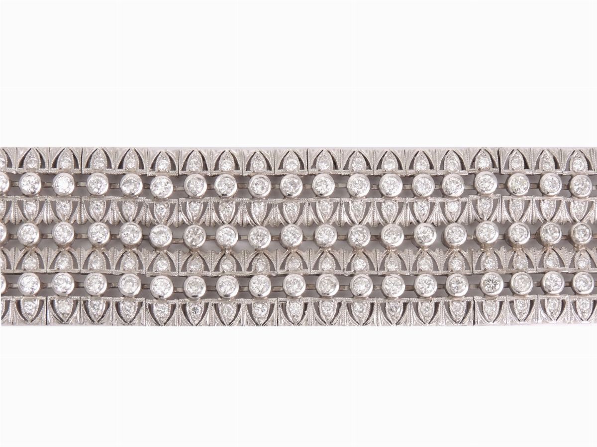 Bracciale in Platino e Oro Giallo con Diamanti