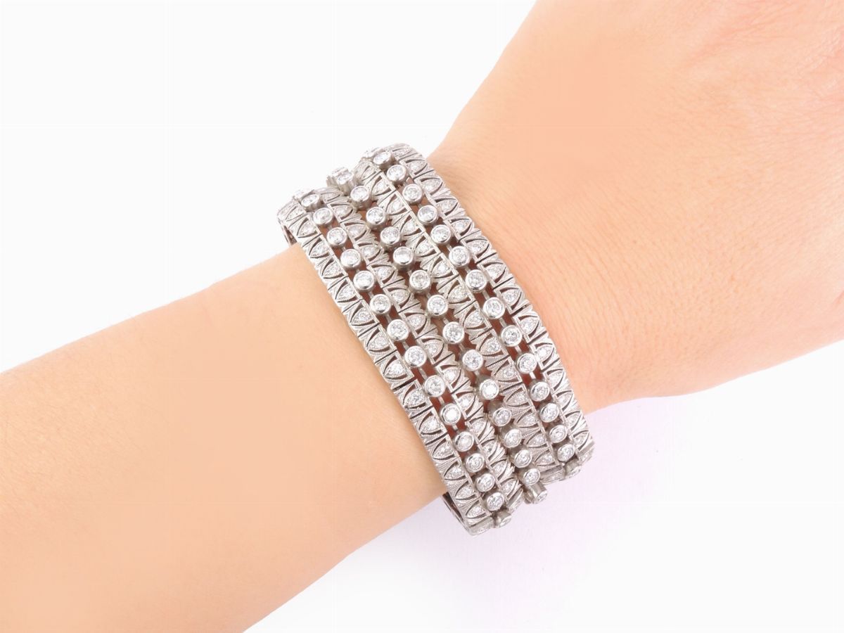 Bracciale in Platino e Oro Giallo con Diamanti